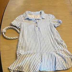 Blue and White Striped Dress